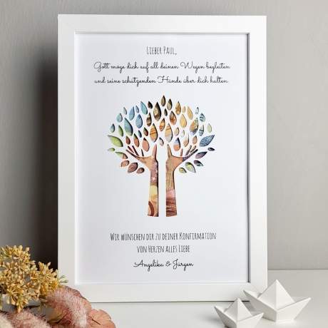 personalisiertes Geldgeschenk zur Kommunion - Motiv Hände