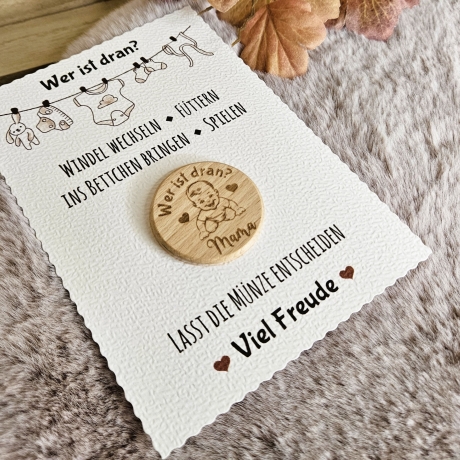 Entscheidungsmünze - Baby - Geschenk zur Geburt für Mama / Papa