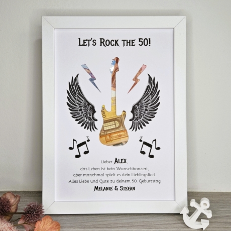 personalisiertes Geldgeschenk zum Geburtstag - Motiv Let s Rock