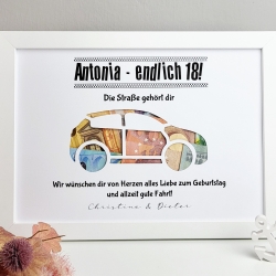 personalisiertes Geldgeschenk zum Geburtstag - Motiv Auto