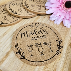 gravierter Korkuntersetzer MädelsABEND