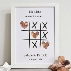 personalisiertes Geldgeschenk - Tic Tac Toe - zur Hochzeit