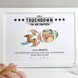 personalisiertes Geldgeschenk zum Geburtstag - Motiv Touchdown