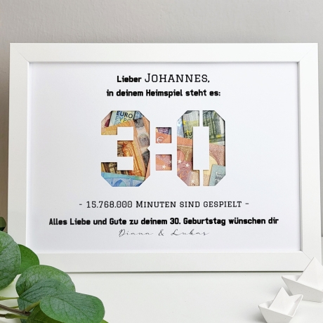 Personalisiertes Geldgeschenk zum Geburtstag - Motiv Heimspiel