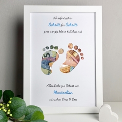 personalisiertes Geldgeschenk zur Geburt - Schritt für Schritt