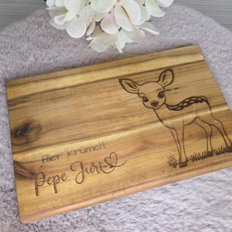 Personalisiertes Frühstücksbrettchen - Motiv: Reh