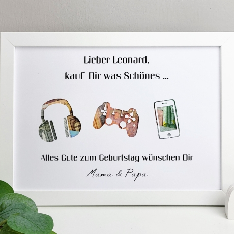 personalisiertes Geldgeschenk zum Geburtstag - Motiv Cool Stuff