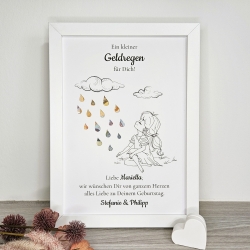 Personalisiertes Geldgeschenk zum Geburtstag - Motiv Geldregen