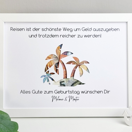 Personalisiertes Geldgeschenk zum Geburtstag - Motiv Karibik