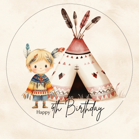 Individuelle Tortenaufleger – Fondantpapier - Indianer