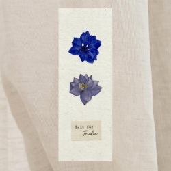 Zeit für Frieden • Lesezeichen mit gepressten Blumen 