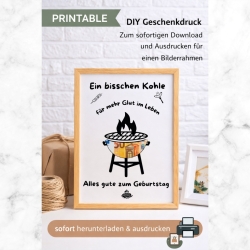 Geburtstagskarte Geldgeschenk – Digitaler Download,Grill Geschenk