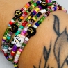 Perlenarmband mit Eule, Mond, Stern und Herz