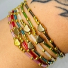 Boho Herz Armband mit goldfarbenen Perlen