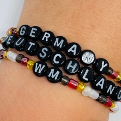 Deutschland Fan-Armband personalisiert  WM EM Armband Wunschtext