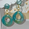 Handgefertigte Polymer Clay Ohrringe – Edle Apatit-Optik