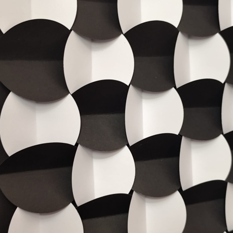 3D-Wandbild 30x40 cm | Papierkunst | Schwarz-Weiß | Handmade