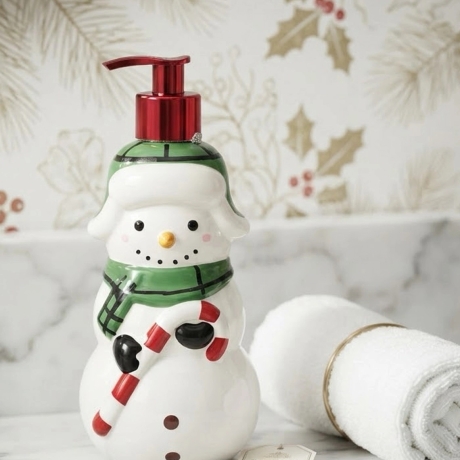 Weihnachtlicher Seifenspender Schneemann - 500ml Seife mit Duft !