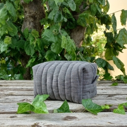 Kulturbeutel | Boxy Bag Anthrazit | Gesteppt |  Kosmetik