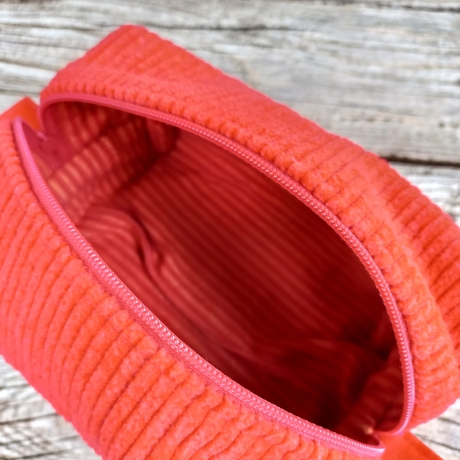 Kulturbeutel Boxy Rot | Cord | Kosmetiktasche handgemacht