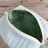 Kulturbeutel Boxy Bag Lindgrün gesteppt | Kosmetiktasche 