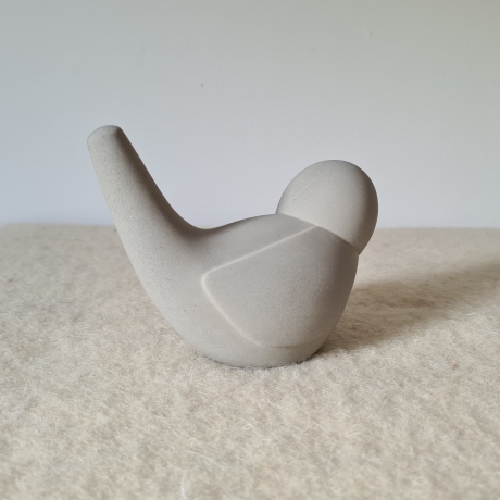 Vogel Figur / Vögelchen Beton bemalter Schnabel mint Deko-Objekt