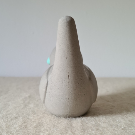 Vogel Figur / Vögelchen Beton bemalter Schnabel mint Deko-Objekt