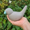 Vogel Figur / Vögelchen Beton bemalter Schnabel mint Deko-Objekt