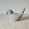 Vogel Figur / Vögelchen Beton bemalter Schnabel mint Deko-Objekt