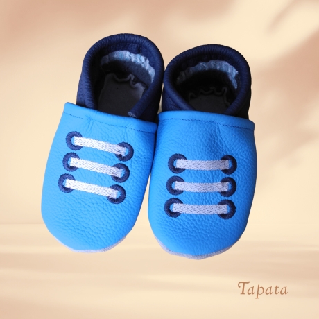 Babyschuhe personalisierbar mit Namen - Sneakers blau