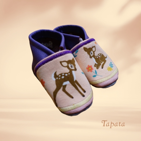 Babyschuhe mit Namen, Lederschuhe - Rehkitz (Gr. 18-23)