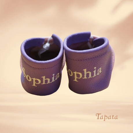 Babyschuhe mit Namen, Lederschuhe - Rehkitz (Gr. 18-23)