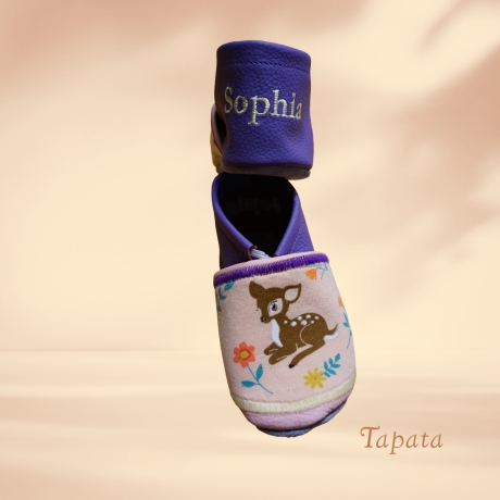 Babyschuhe mit Namen, Lederschuhe - Rehkitz (Gr. 18-23)