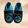 Babyschuhe personalisierbar mit Namen - Stern  (Gr. 18-23)