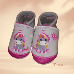 Babyschuhe mit Namen, Lederschuhe - Einhornparty (Gr. 22/23)