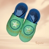 Babyschuhe, Lauflernschuhe personalisierbar  -  Grün Stern