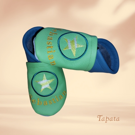 Babyschuhe, Lauflernschuhe personalisierbar  -  Grün Stern