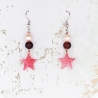 Ohrringe aus Epoxidharz und Perlen Sterne (H-06-0001)