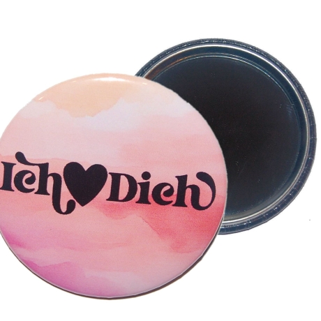 Liebesspruch Taschenspiegel 59 mm Metall Liebe 