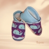 Babyschuhe mit Namen, Lederschuhe - Wale (Gr. 18-23)
