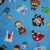Kinderstoffe-Baumwolldruck, kleine Figuren Grundpreis 5,00€/m