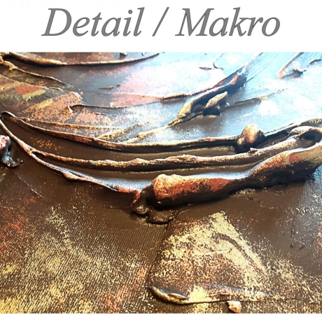 MK1 Art Bild Leinwand Abstrakt Kunst Malerei Acrylbild GOLD XXL