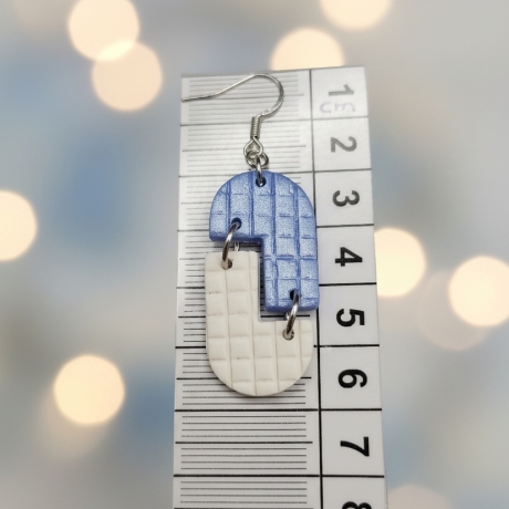 Geometrische Statement-Ohrringe|Modern Art|Grid & Marble Edition