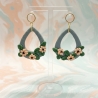 Boho Vintage Blumen Ohrringe aus Polymer Clay - Ohrstecker 18k