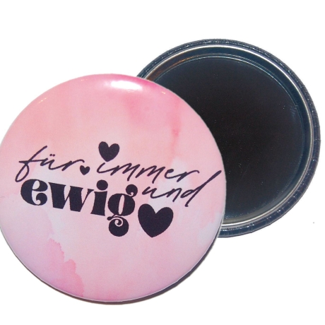 Liebesspruch Taschenspiegel 59 mm Metall Liebe 