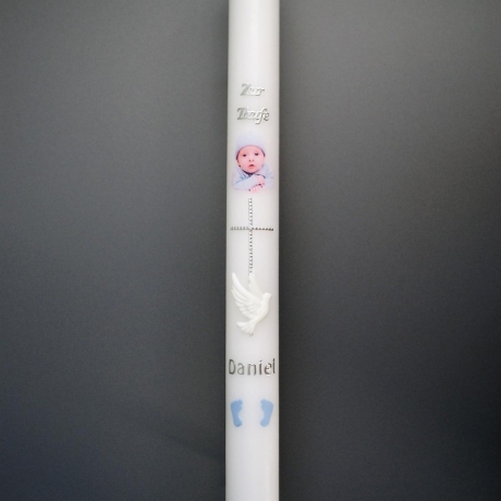 1023 Taufkerze Daniel mit Babyfoto