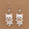 niedliche Katzen weiß Ohrhänger Ohrringe Modeschmuck