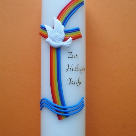1033 Taufkerze Regenbogen