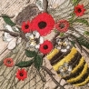 Biene Stickdatei Florales Sommermotiv mit Blüten & feinen Details
