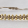 Armband Perlen goldfarben Makramee